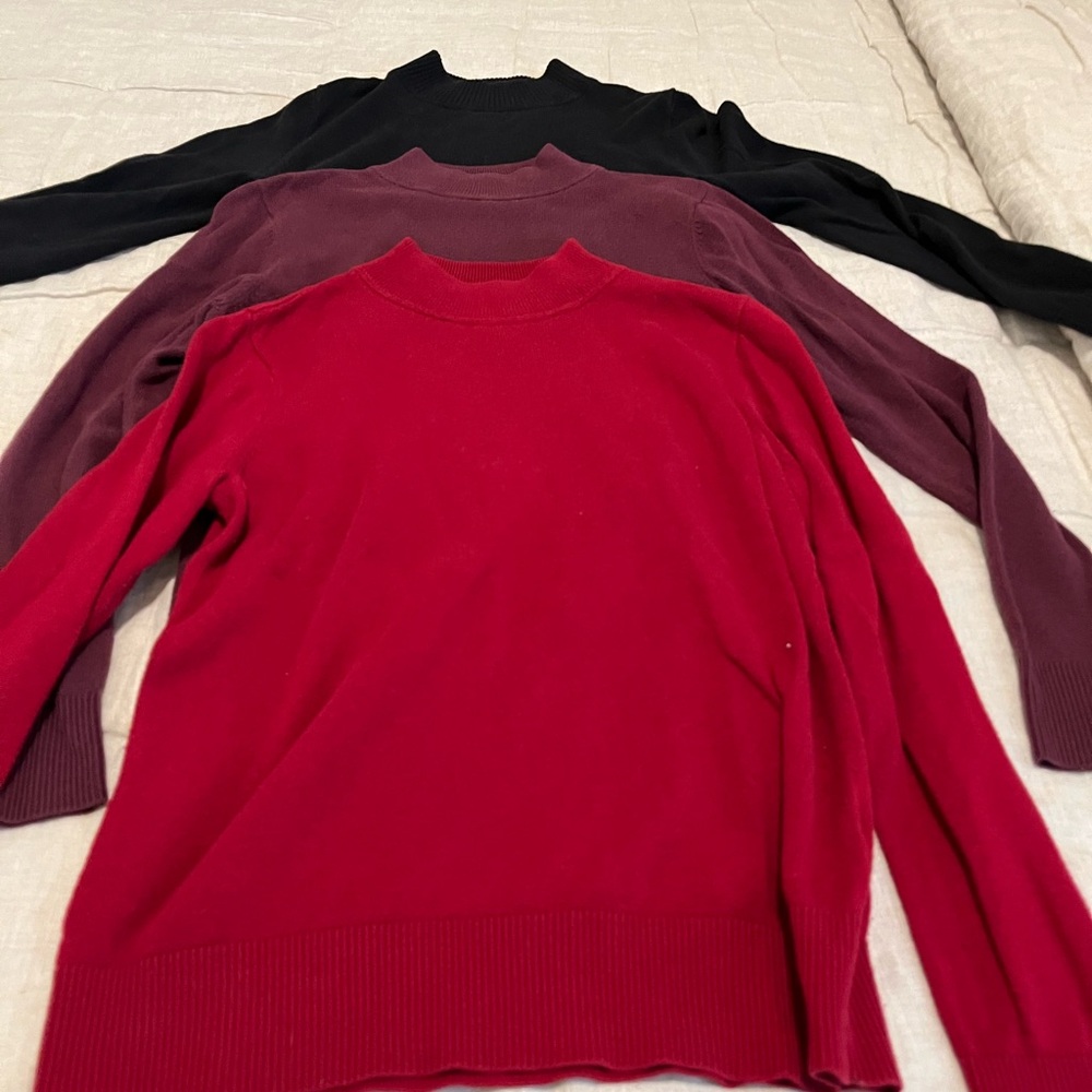 Elegant Women's Sweater Set - Red, Purple, Black